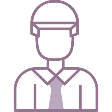 Mühendis ikonu. Web için mühendis vektör simgelerinin özet çizimi