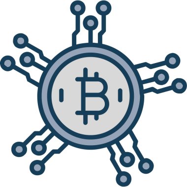 Bitcoin ağ simgesi, vektör illüstrasyonu