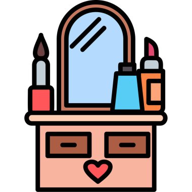 Makyaj. Web simgesi basit illüstrasyon