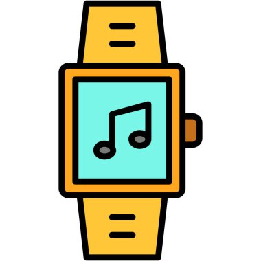 akıllı saat simgesi renk ana hatları vektörü