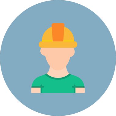 işçi düz simgesi beyaz arkaplanda izole