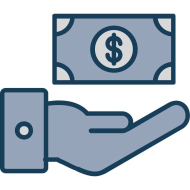 Dolar vektör renk çizgisi simgesi