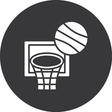 Basketbol sepeti simgesi. Beyaz arka plan üzerinde izole web tasarımı için basketbol sepeti vektör simgesi basit illüstrasyon