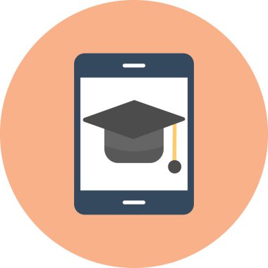 mobil eğitim simgesi, vektör illüstrasyonu