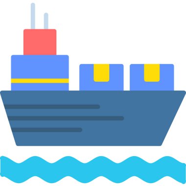 kargo gemisi. Basit resimleme