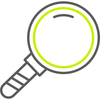 Büyütme cam vektör simgesi. biçim düz grafik sembolü, yuvarlak açılar, beyaz arkaplan