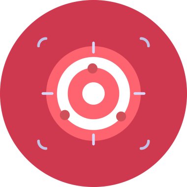 beyaz arkaplanda izole edilmiş düz biçimli hedef simgesi