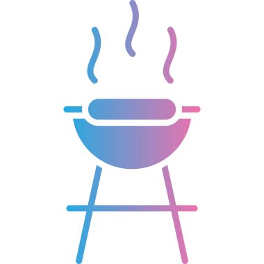 Barbekü. Web simgesi vektör illüstrasyonu