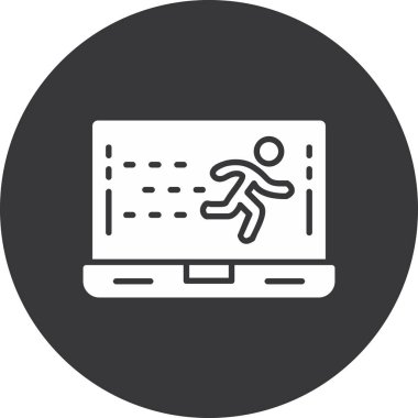 çalışan kişi simgesi, siyah ve beyaz tasarım