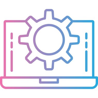 Dizüstü bilgisayar simgesi vektör çizimi