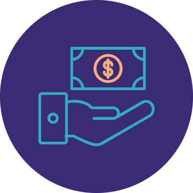 Dolar. Web simgesi basit illüstrasyon