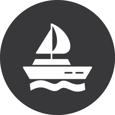 Gemi simgesi vektör illüstrasyonu