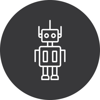 Robot vektör simgesi modern basit illüstrasyon