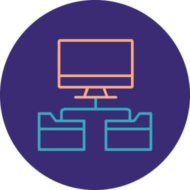 Bilgisayar modern simgesinin vektör illüstrasyonu