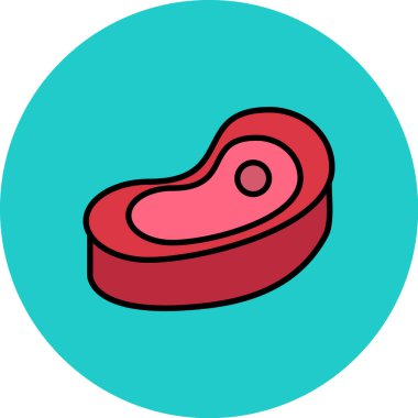 Bir et simgesinin vektör illüstrasyonu