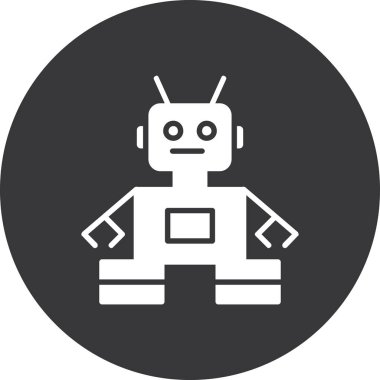 Moda Biçimli Robot Simgesi İzole Arkaplan