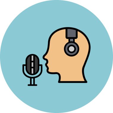 Podcast. Web simgesi basit illüstrasyon