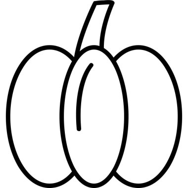 Kabak meyvesi ikonu. Ana hatlı balkabağı vektör simgesi. izole tasarım