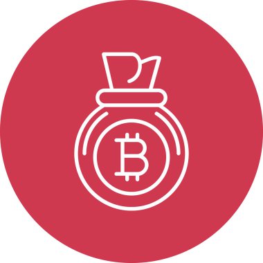 Ana hatlar biçiminde bitcoin para simgesi