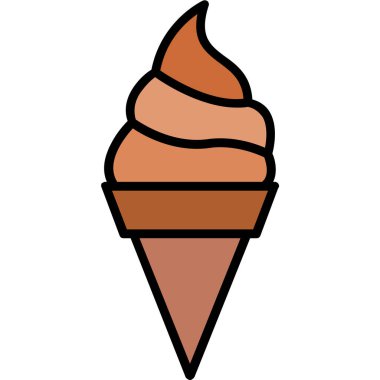 Dondurma ikonu. Web için dondurma vektör simgelerinin özet çizimi