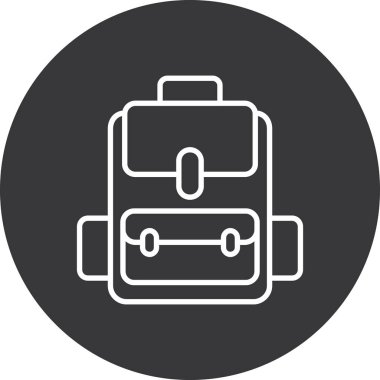 sırt çantası simgesi vektör illüstrasyonu