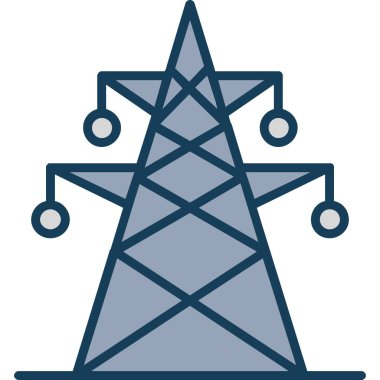 elektrik istasyonu modern simgesi, vektör illüstrasyonu