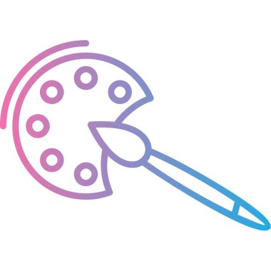 Fırça çizgisi biçim vektör tasarımlı boya paleti