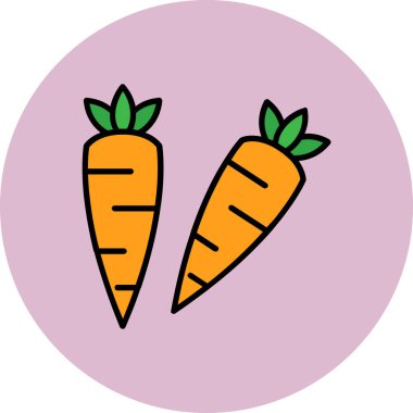 Havuç. Web simgesi basit illüstrasyon