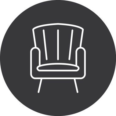 Sandalye Simgesi, vektör illüstrasyonu