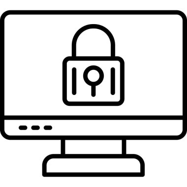 Kilit. Web simgesi basit illüstrasyon