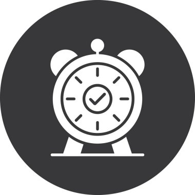 Alarm saati simgesi, vektör illüstrasyonu