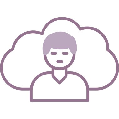 Bulut simgesi olan avatar adam