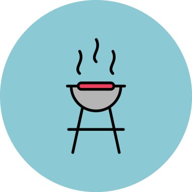 Mangal. Web simgesi basit illüstrasyon