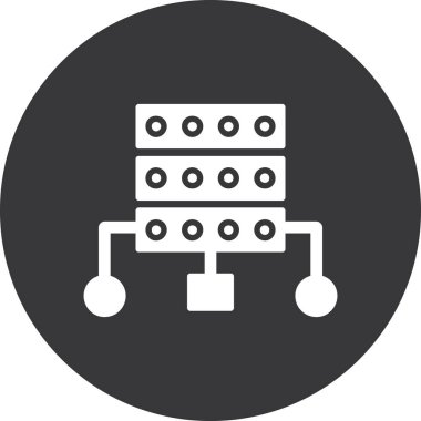 ağ vektörü glyph düz simge tasarımı