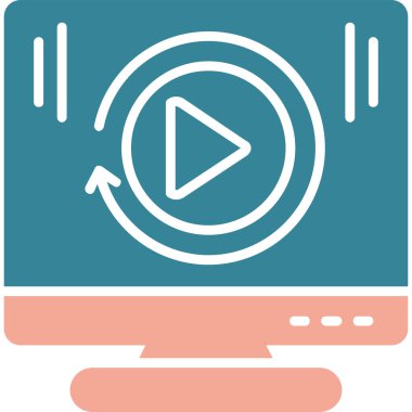 video. Web simgesi basit illüstrasyon