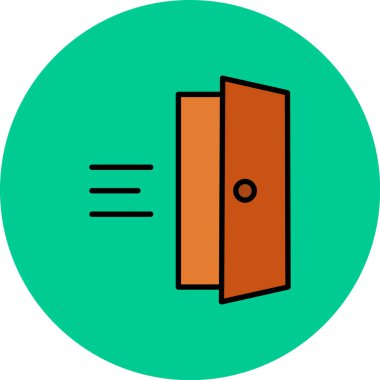 Kapı. Web simgesi basit illüstrasyon