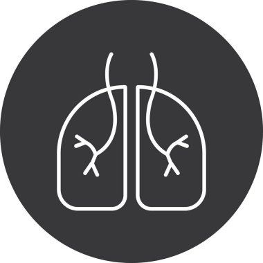 akciğerler web simgesi, basit vektör illüstrasyonu
