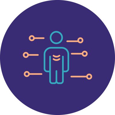 Benzersiz erkek kullanıcı vektör çizgisi simgesi