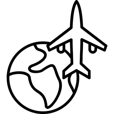 Yeryüzü ikonu ana hat vektörü. küresel gezegen