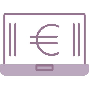 Avro bankacılık dairesi simgesi düz stil