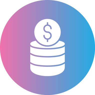 Dolar madeni para simgesi, basit vektör illüstrasyonu