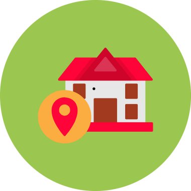 ev düz vektör simgesi