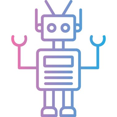 robot. Web simgesi basit illüstrasyon