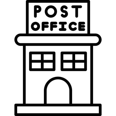 Ofis postanesi posta simgesi, siyah stili