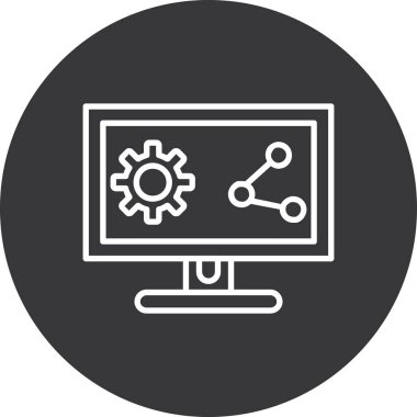 Web simgesi, bilgisayar monitörünün vektör illüstrasyonu