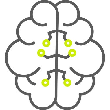 DNA işaretli beyin, bağlı beyin kavramı, vektör illüstrasyonu