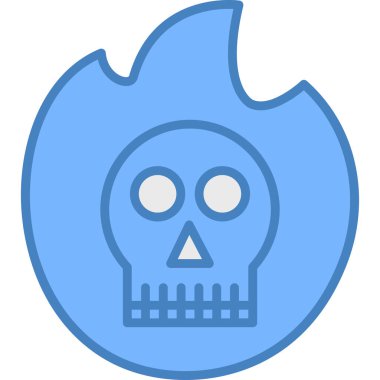 Yanan alevli kafatası