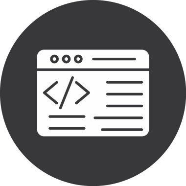 Programlamanın web simgesi, vektör illüstrasyonu
