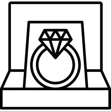 Elmas simgesi. Elmas vektör simgesi web için anahat çizimi