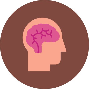 Beyin. Web simgesi basit illüstrasyon